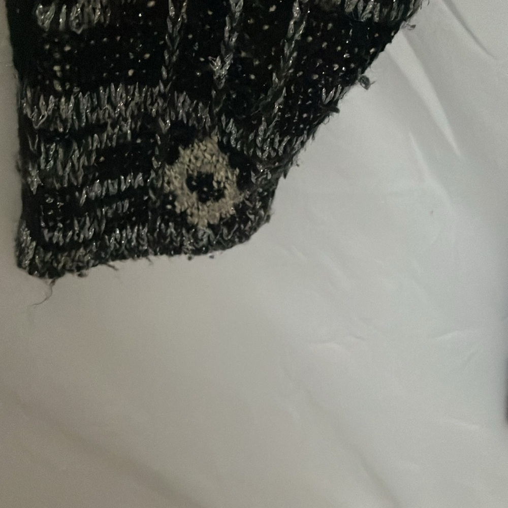Lucky Brand: Long Geometric pattern Cardigan Sweater- Open- pockets- Heavy- 1X - Picture 10 of 16